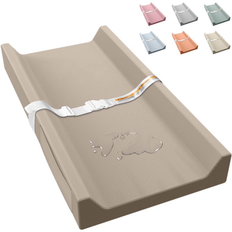 JVEOO Vegan Leather Baby Changing Pad, Waterproof & Wipeable Soft Diaper Changing Mat 32“ x 16.6" Comfortable Infant Changing Station for Dresser & Table - Image 1